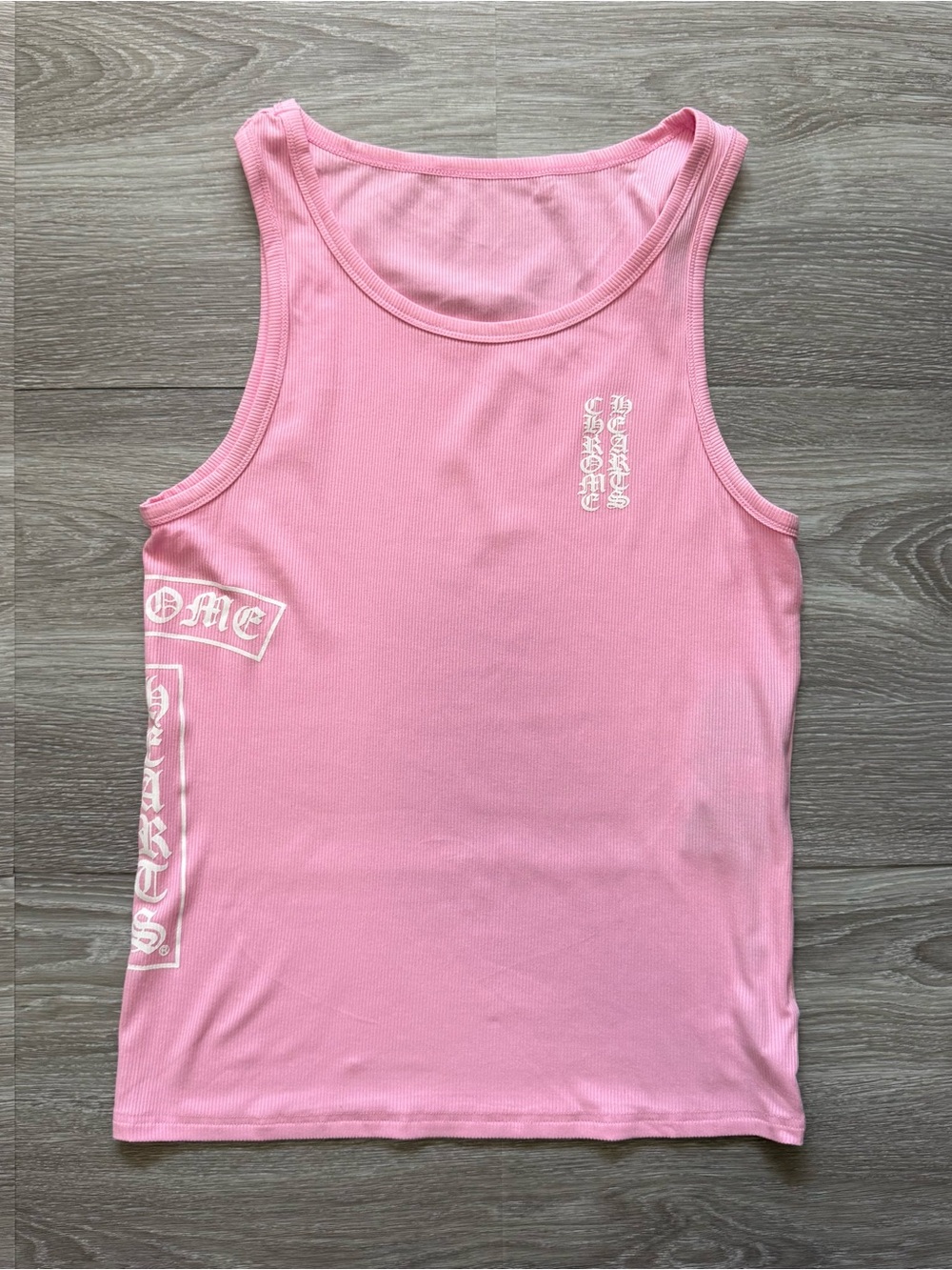 Chrome Hearts Pink Ribbed Tank Top Men's Size M L NWT